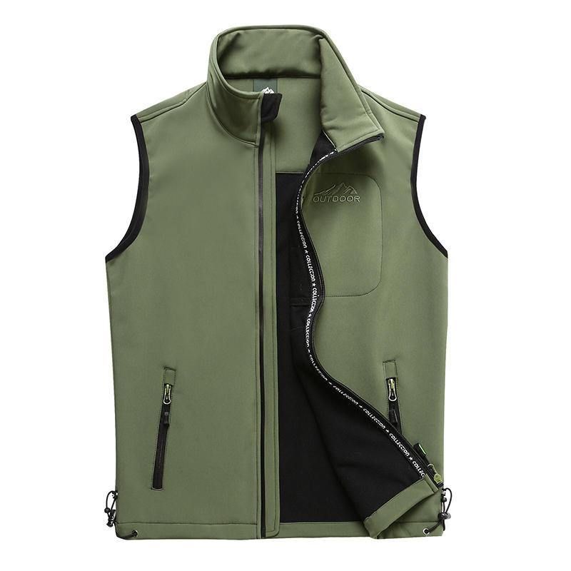 Mænds Udendørs Soft Shell Sport Varm Ensfarvet Vest