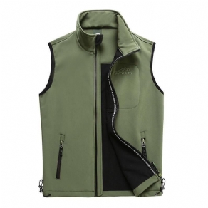 Mænds Udendørs Soft Shell Sport Varm Ensfarvet Vest