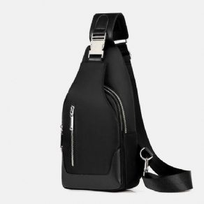 Mænd Oxford Usb Opladning Vandtæt Casual Outdoor Crossbody Bag Brysttaske Sling Bag