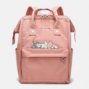 Kvinder Oxford Vandtæt Anti-Tyveri Sød Cat Pattern Casual Rygsæk