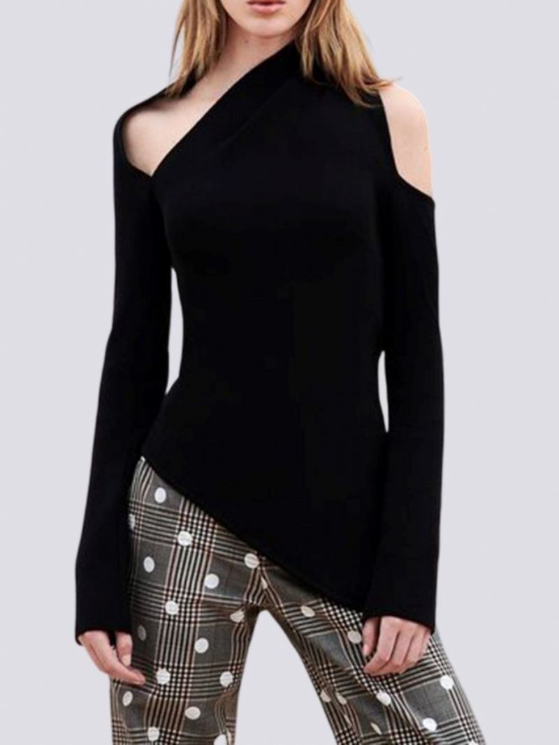 Regular Fit Asymmetrisk Hals Elegant Sweater