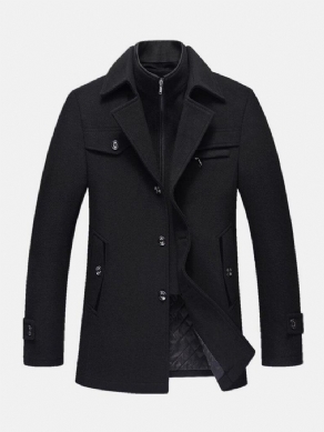 Mænds Thicken Warm Solid Business Woolen Trench Coats
