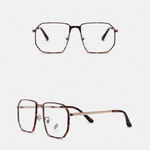 Unisex Polygonal Metal Full Frame Myopia Briller Stel Anti-Blue Light Mode Flat Glasses