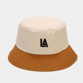Unisex Hurtigtørrende Stof Farveblok Brevbroderi Mode Solbeskyttelse Bucket Hat