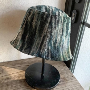 Unisex Ulden Blandet Farve Varm Vindtæt Afslappet Personlighed Par Hat Bucket Hat