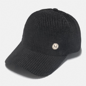 Womne Corduroy Warm M Badge Solvisor All-Match Casual Baseball Hat