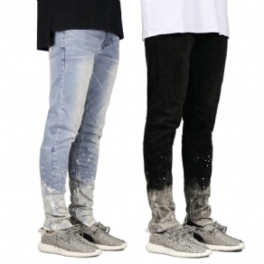 Mænds Jeans Gradient Farve Mode Stor Størrelse Blå Herrejeans