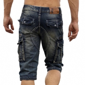 Retro Multilommer Over-Knæ Korte Jeans