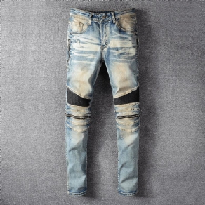 Slim-Fit Jeans Med Knæsyning