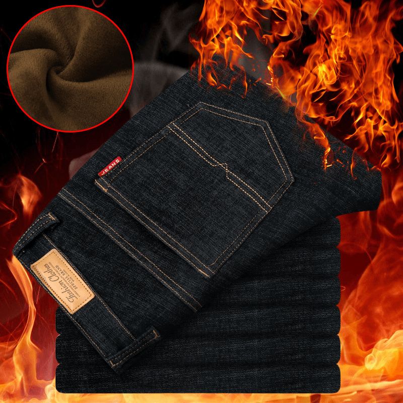 Tykke Varme Og Fløjls Denimbukser