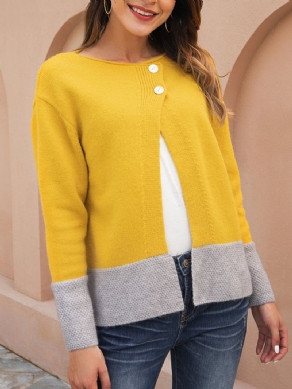 Gul Langærmet Color-Block Shift Sweater
