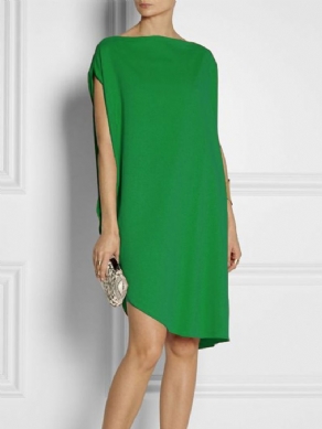 Simpel Løsne Solid Cap Sleeve Knæ Kjole