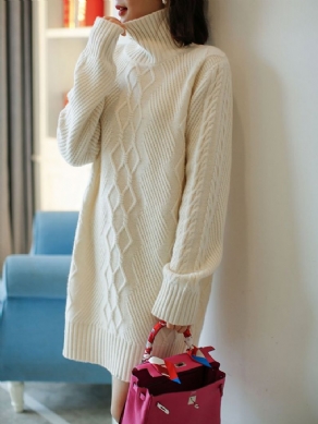 Urban Loose Plain Rullekrave Sweater Kjole