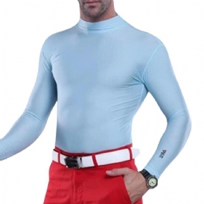 Ensfarvede Golfskjorter Med O-Hals Til Mænd