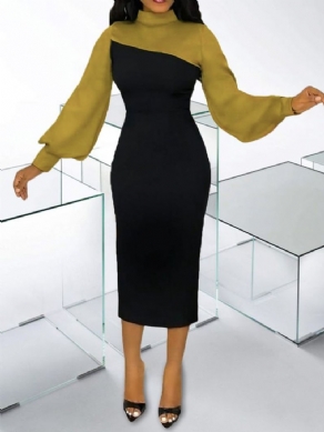 Elegant Regular Fit Langærmet Midikjole