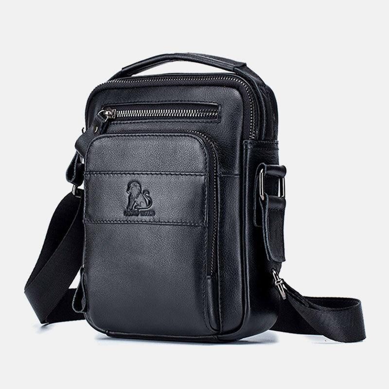 Mænd Ægte Læder Multifunktion Multi-Pocket Crossbody Skuldertaske | Herre : Crossbody Tasker & Skuldertasker slidhus.com