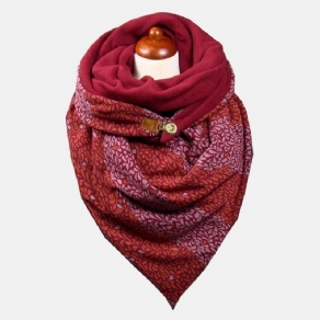 Kvinder Bomuld Plus Tyk Hold Varmen Vinter Udendørs Afslappet Blomstermønster Multi-Purpose Tørklæde Sjal