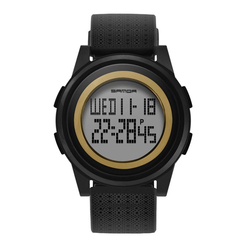 Sanda 337 Digital Watch Led Vandtæt Pu Læder Sports Student Watch