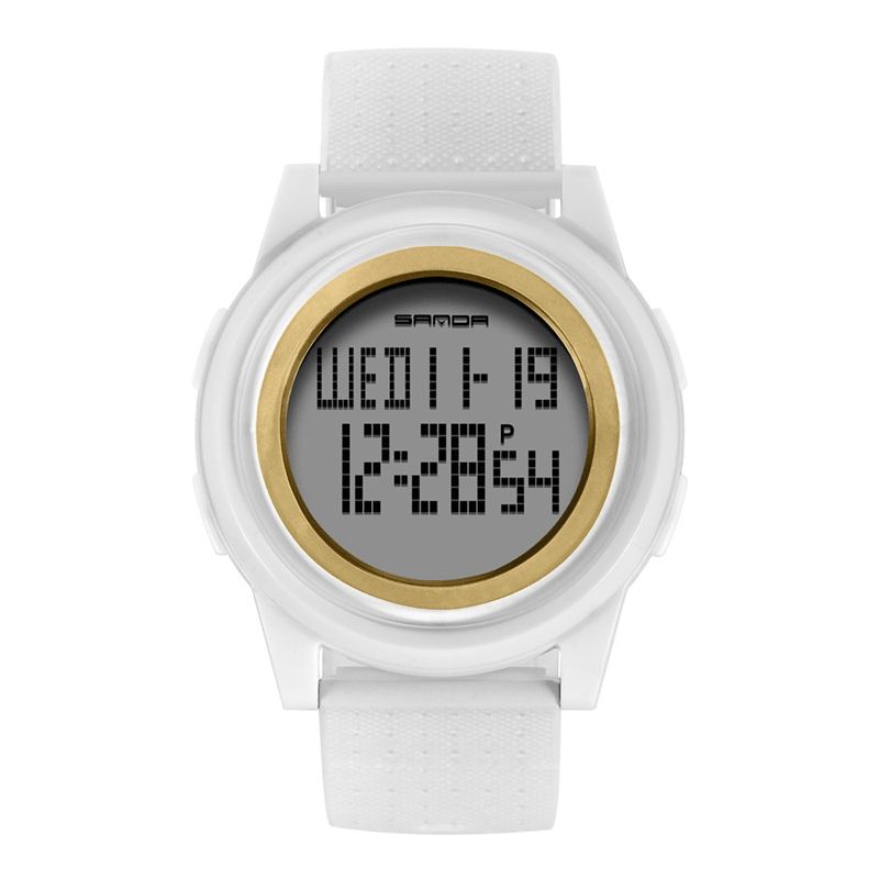 Sanda 337 Digital Watch Led Vandtæt Pu Læder Sports Student Watch