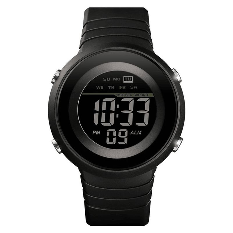 Skmei 1497 Simple Design Back Light Led 50M Vandtæt Chronograph Week Digital Watch Herreur