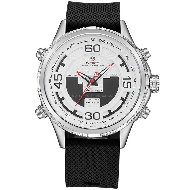 Weide 6306 Dual Display Digital Watch Hyggelig Silikone Strap Alarm Kalender Lysende Sport Ur