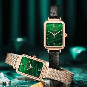 Wlisth Rektangelskive Dame Armbåndsur Ultra Tynd Vandtæt Mode Elegant Quartz ur