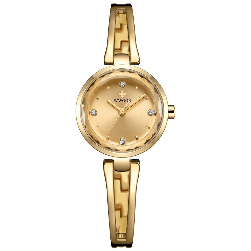 Wwoor 8866 Diamond Armbåndsur Til Kvinder Business Style Steel Band Quartz ur