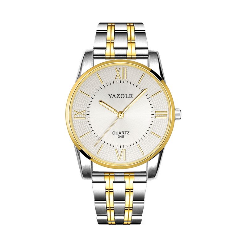 Yazole 348 Full Steel Mænd Mode Business Style Liminous Display Quartz ur