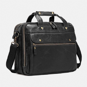Mænd Vintage Multi-Pocket Messenger Bag Håndtaske Crossbody Taske Til Erhvervslivet